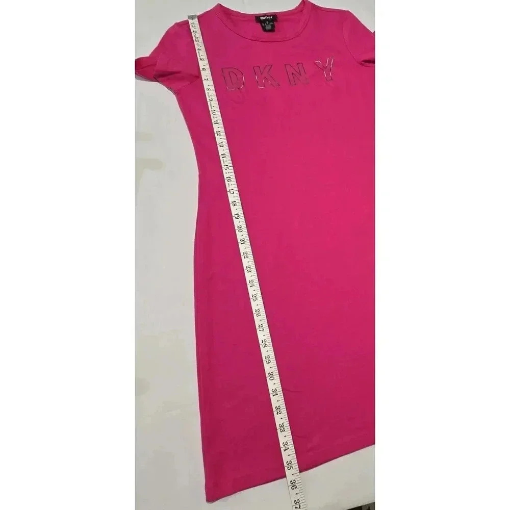 Bright Pink DKNY T-Shirt Dress - Casual & Stylish - Picture 10 of 14